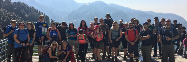 Participants trekking the Great Wall of China