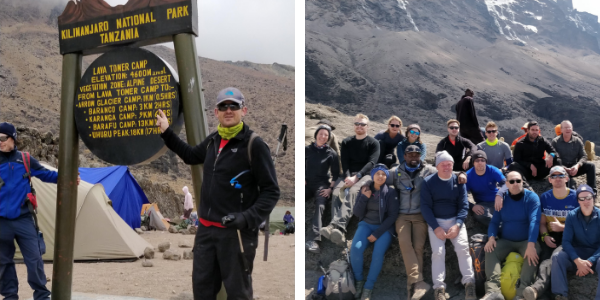 Group of trekkers the kilimanjaro trek