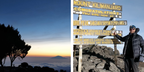 Dan at the summit of Kilimanjaro