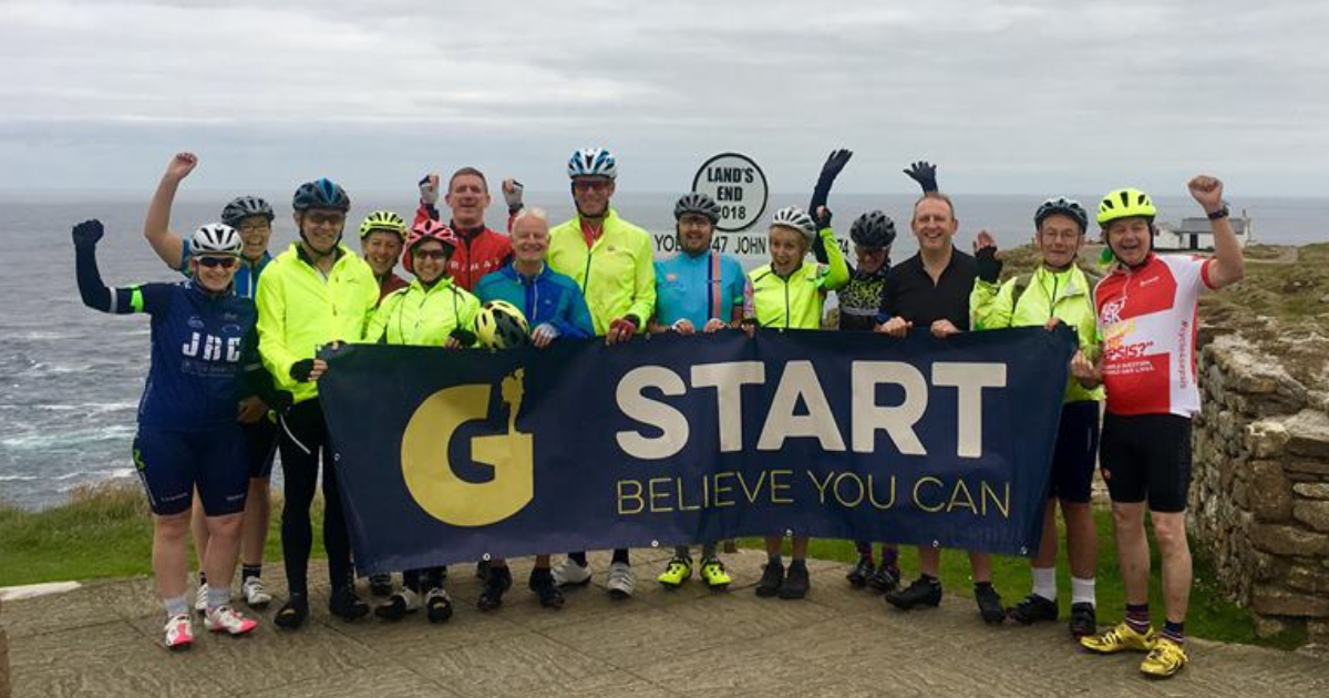 Cyclists at Land's End